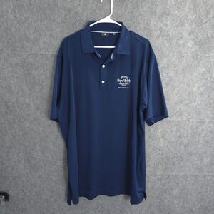 FJ FootJoy Seminole Hard Rock Hotel Golf Polo Shirt Mens 2XL Blue Performances